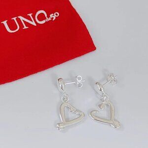 Uno de 50 EARRING ONE LOVE Earring with Nailed Heart and Nut Clasp Sliver-plated